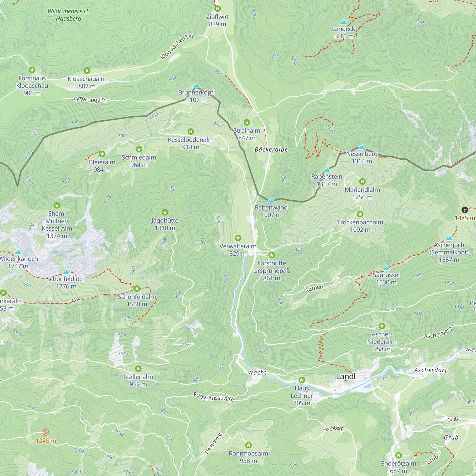 Verwalteralm map