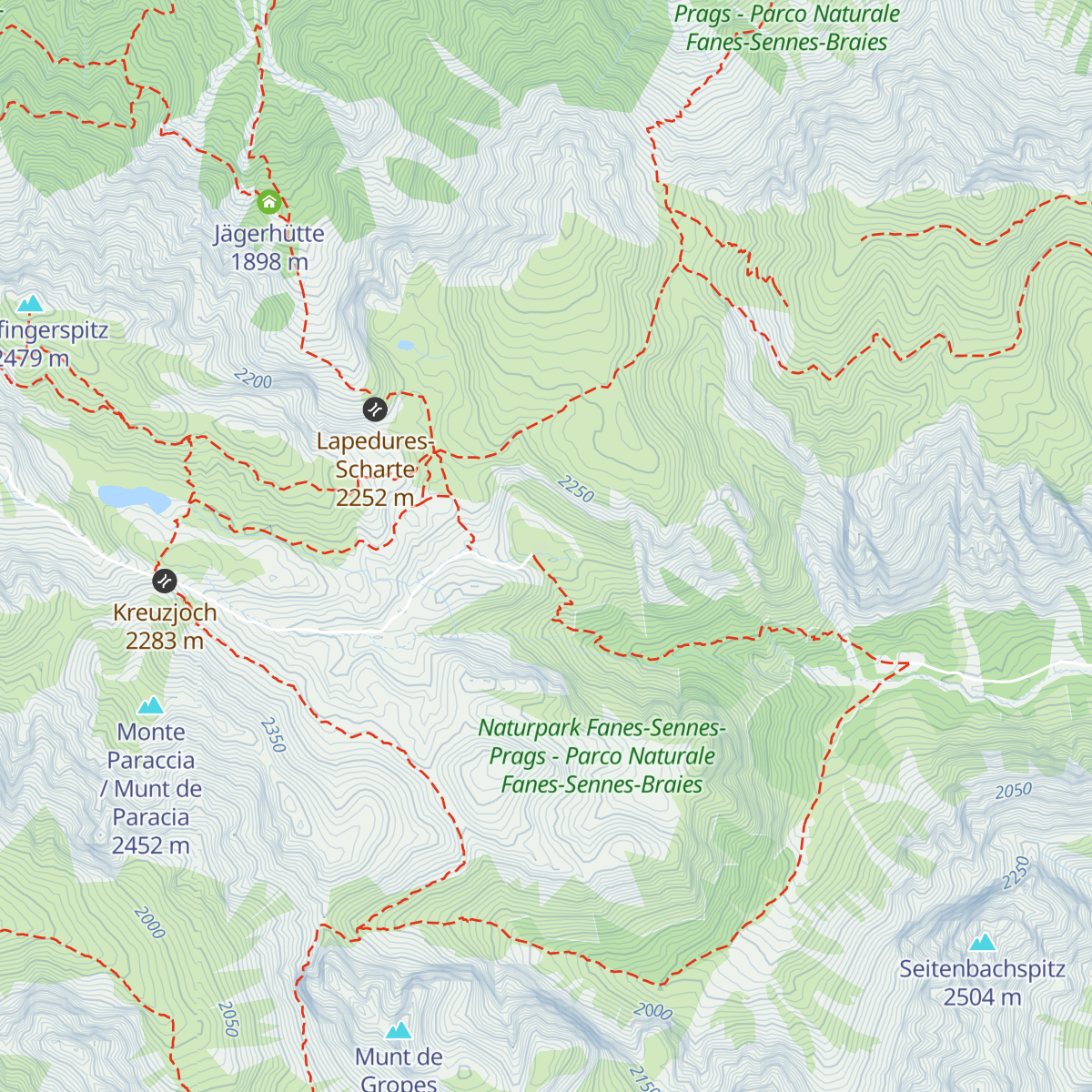 Ütia Fojedöra - Hochalm map
