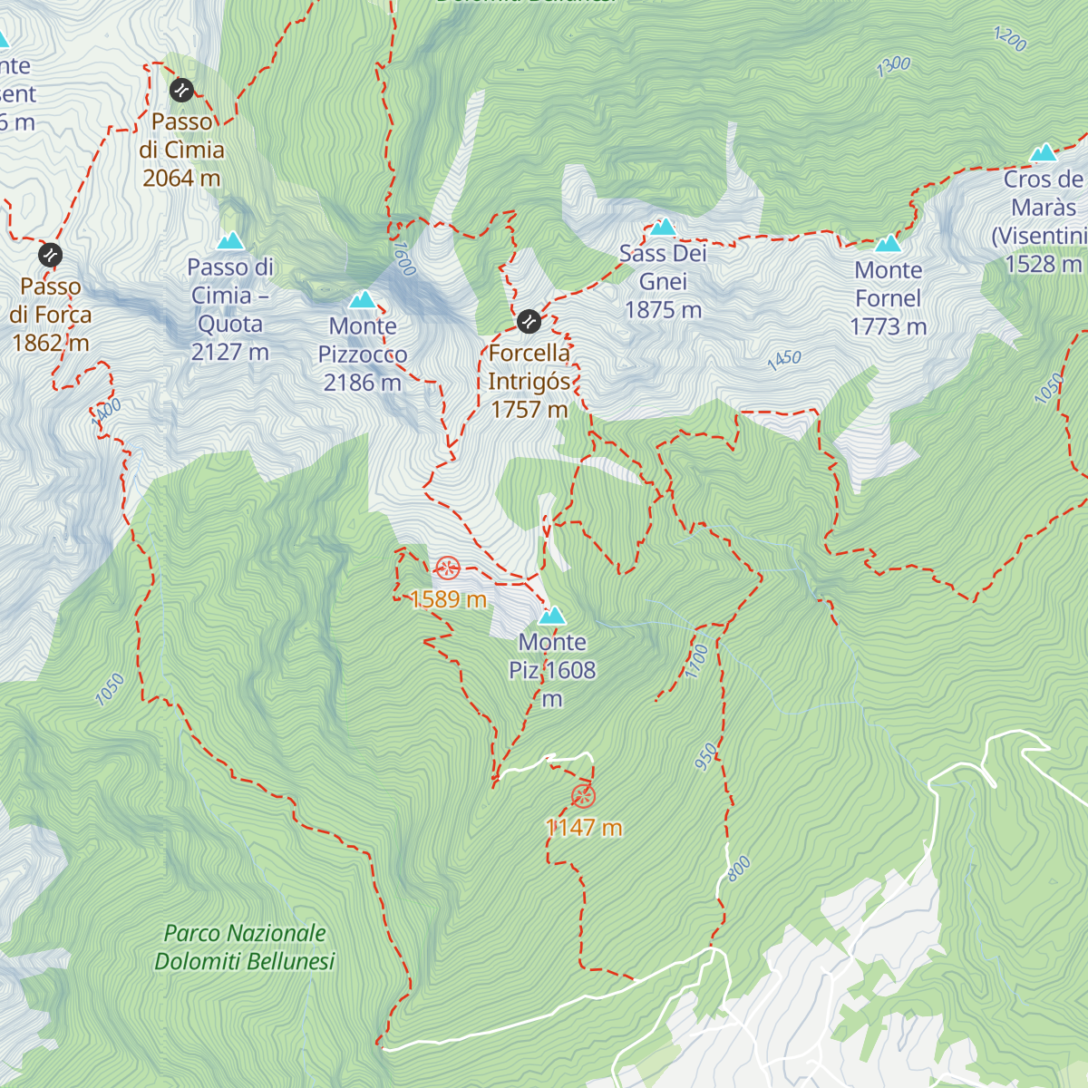 Bivacco Palia map