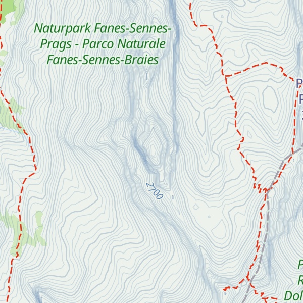 Map of Piza de Campestrin Sud - Cima Campestrin Sud