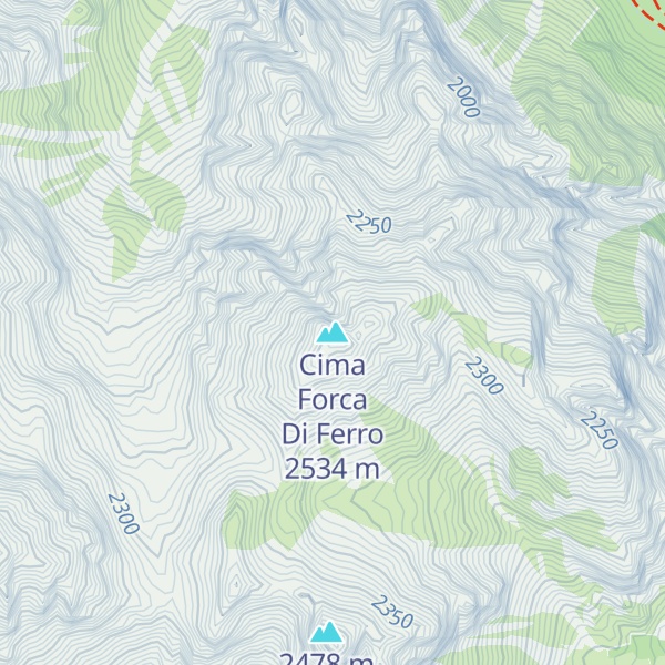 Map of Cima Forca Di Ferro