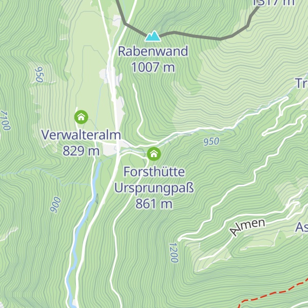 Map of Forsthütte Ursprungpaß