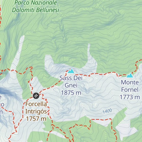 Map of Sass Dei Gnei
