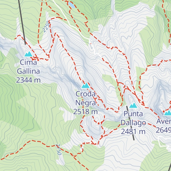 Map of Croda Negra