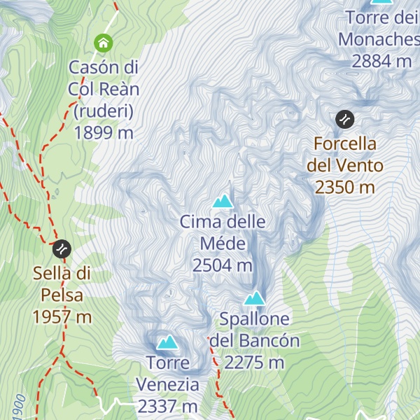 Map of Anticima delle Méde
