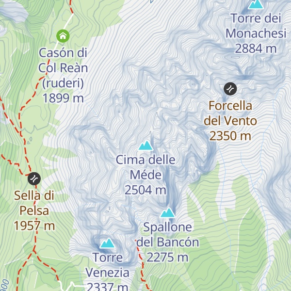 Map of Cima delle Méde