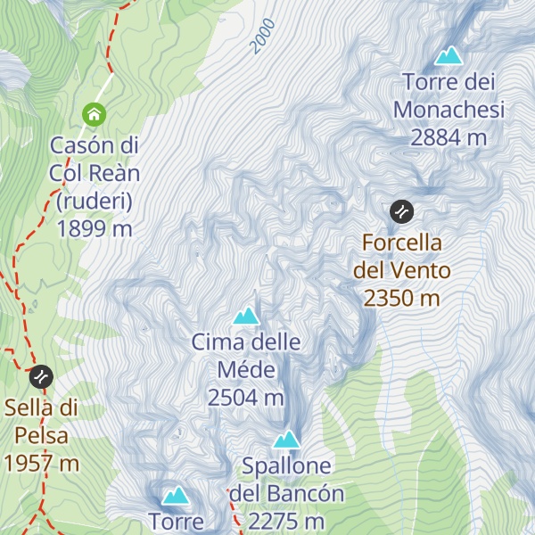 Map of Cima Listolàde