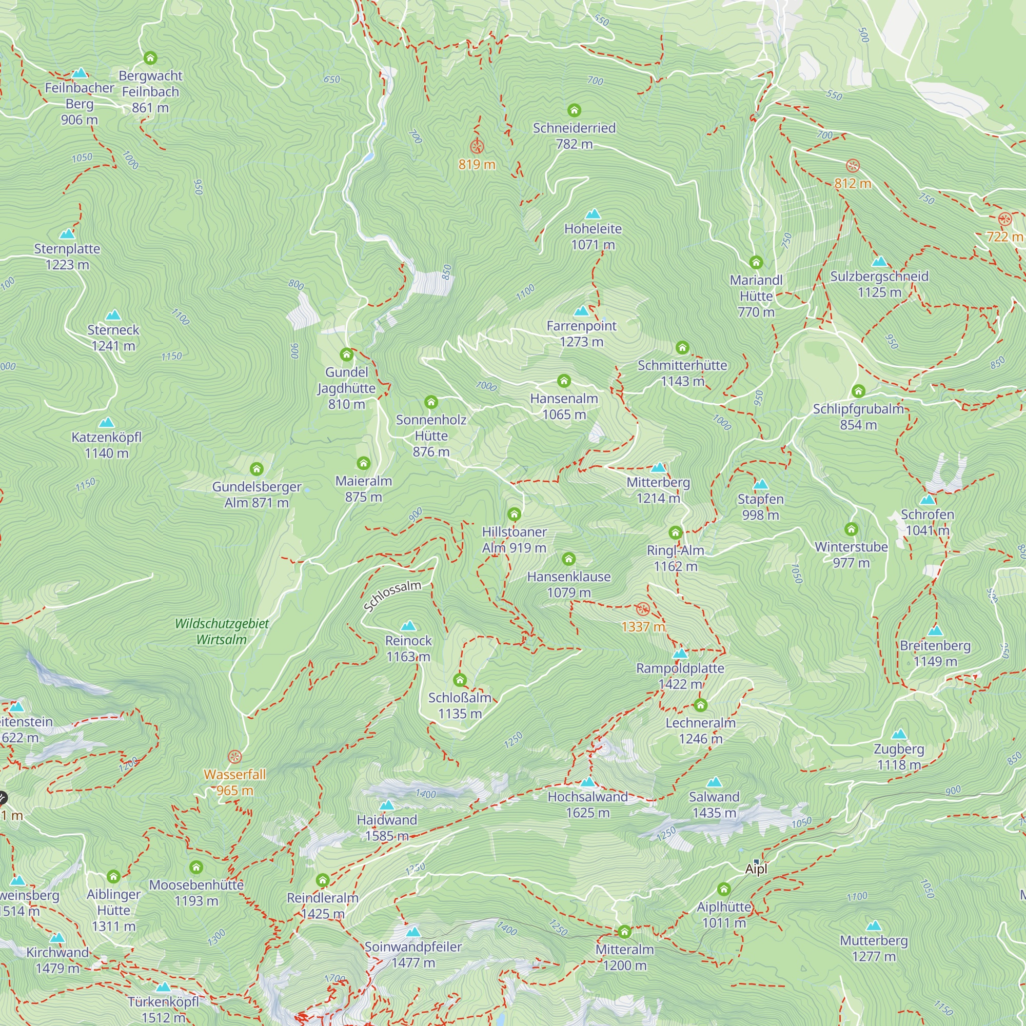 Hillsteineralm map