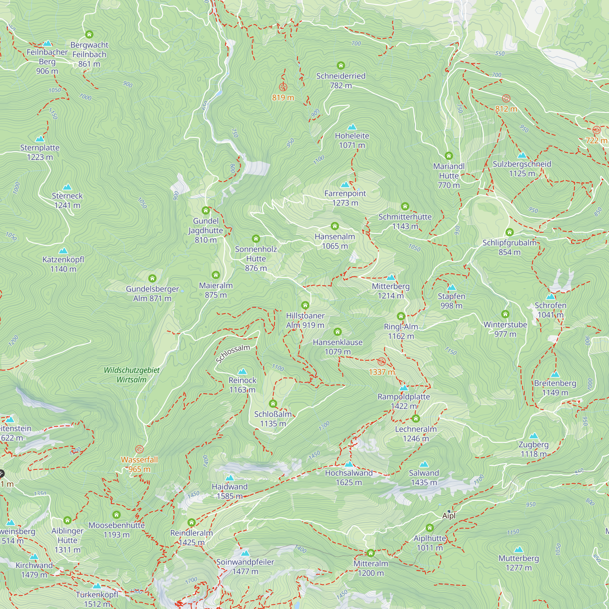 Hillsteineralm map