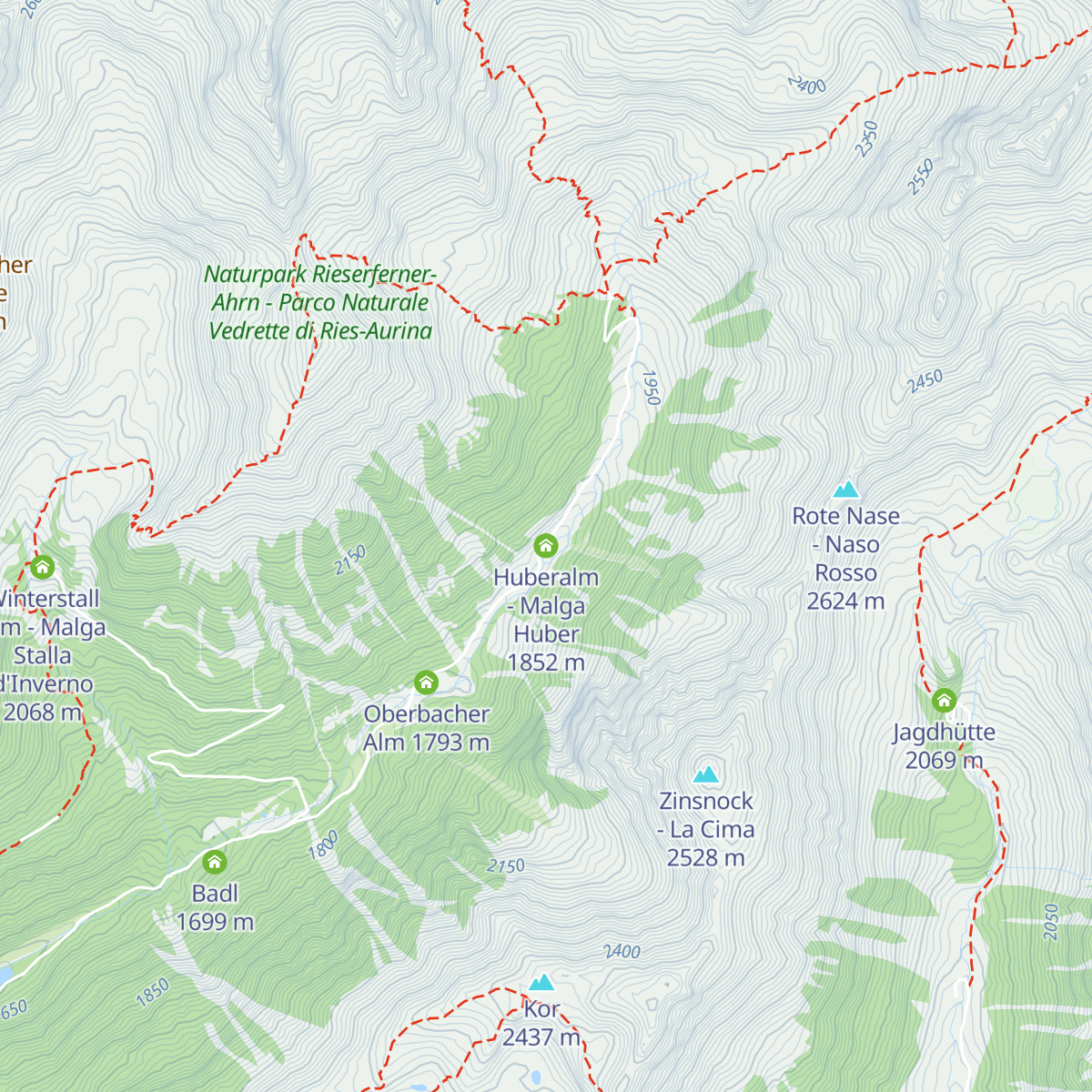 Huberalm - Malga Huber map