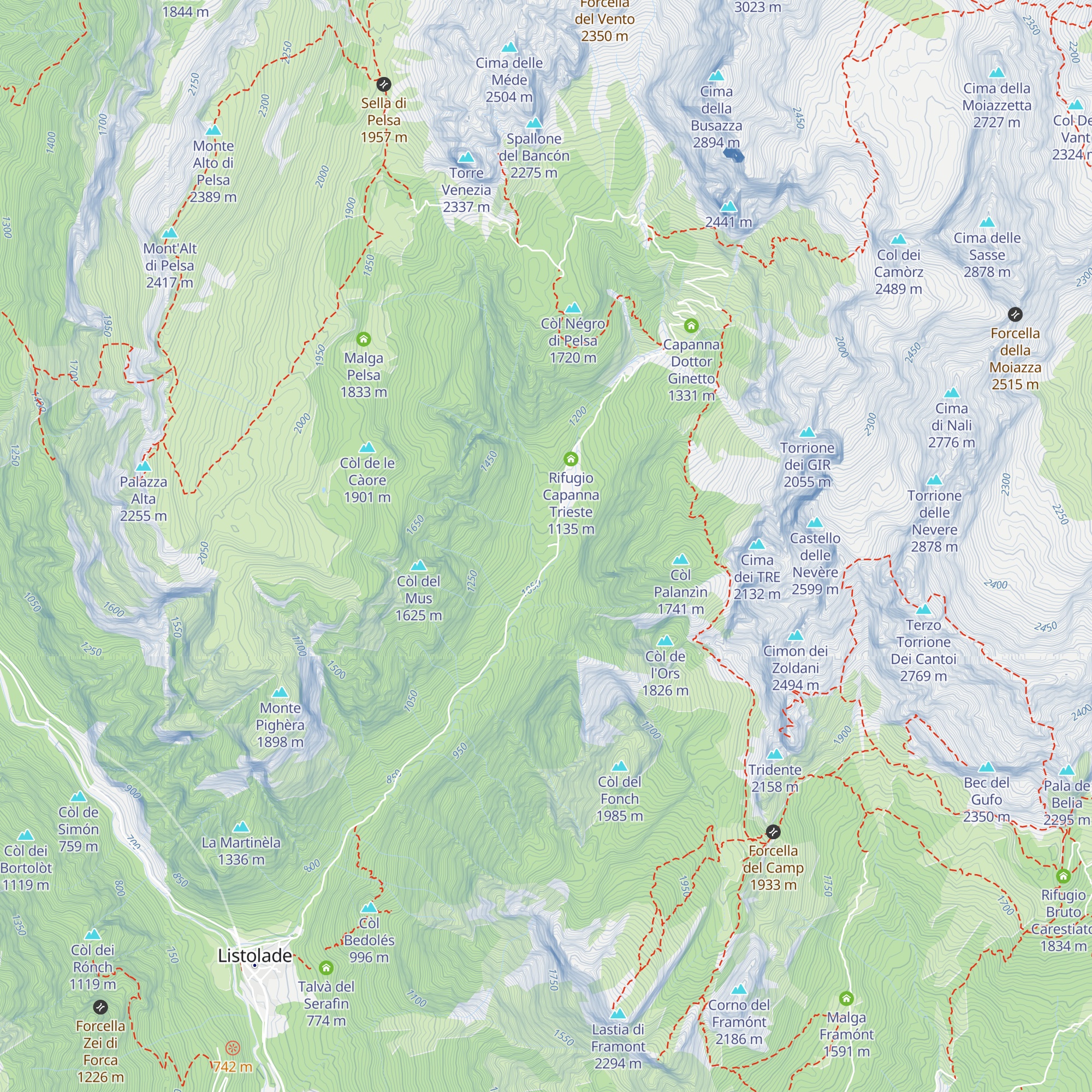 La Bortolóna map