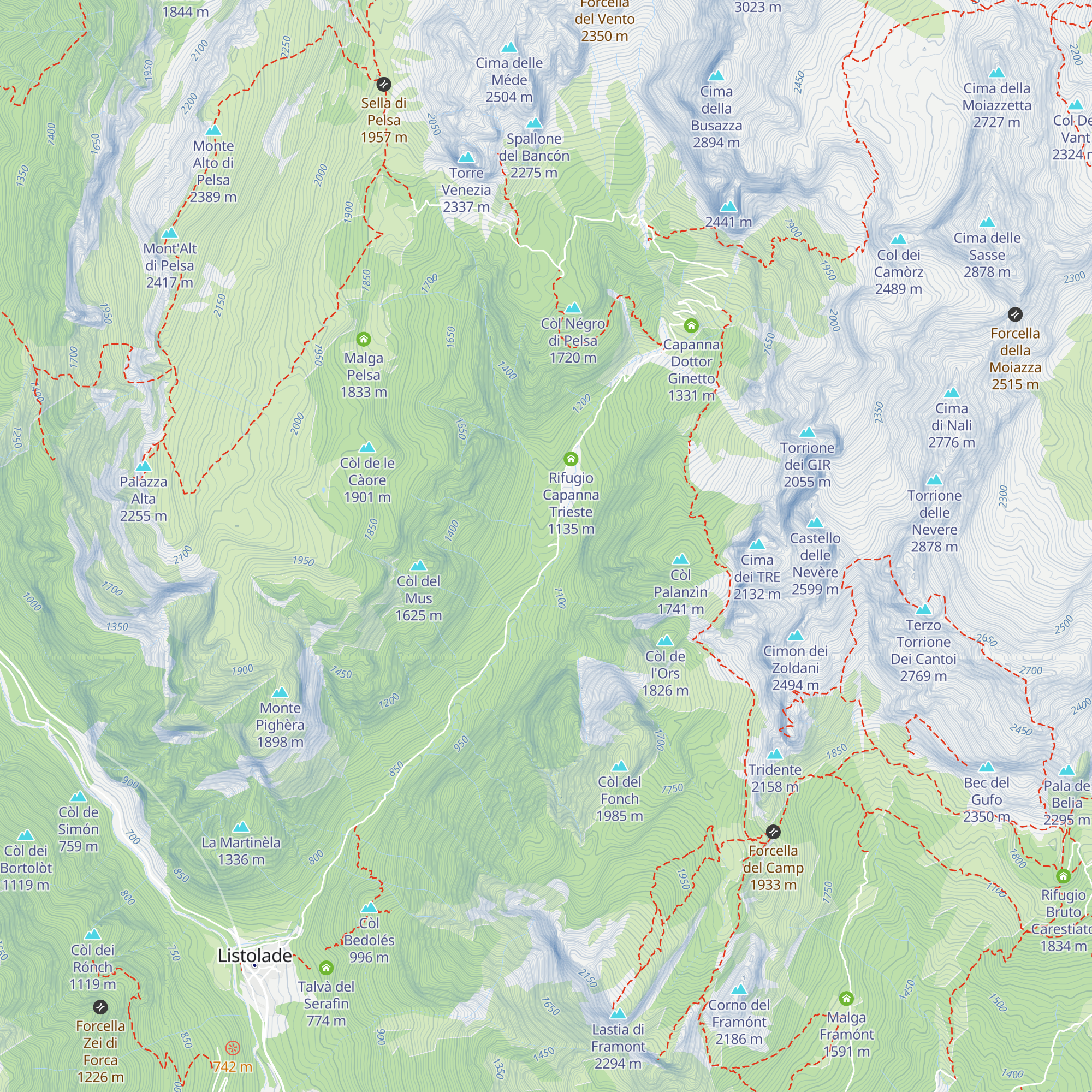La Bortolóna map