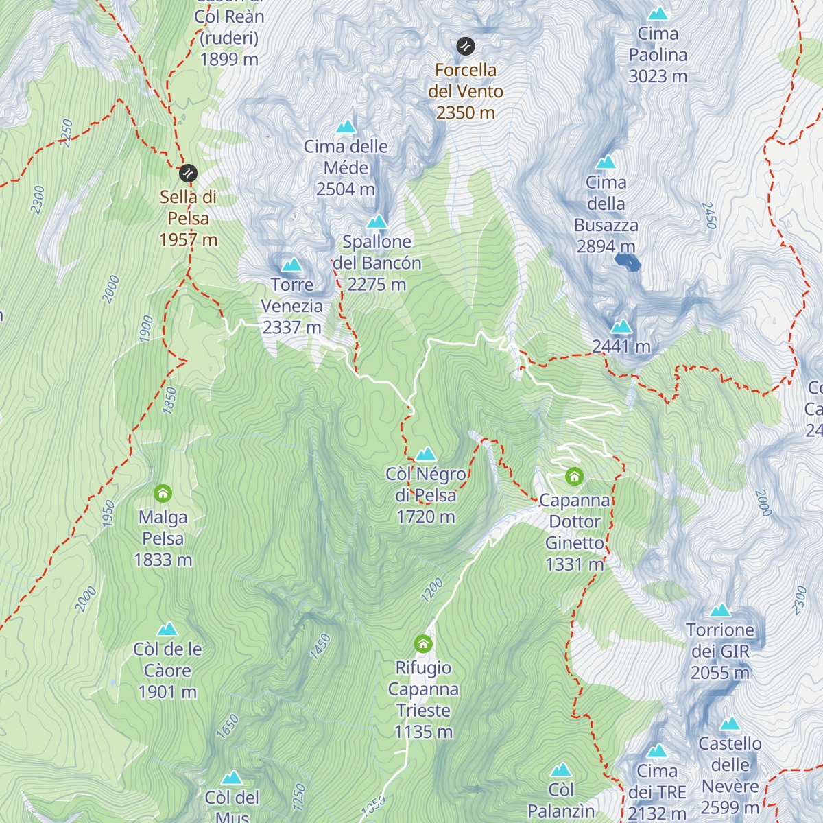 Rifugio Mario Vazzoler map