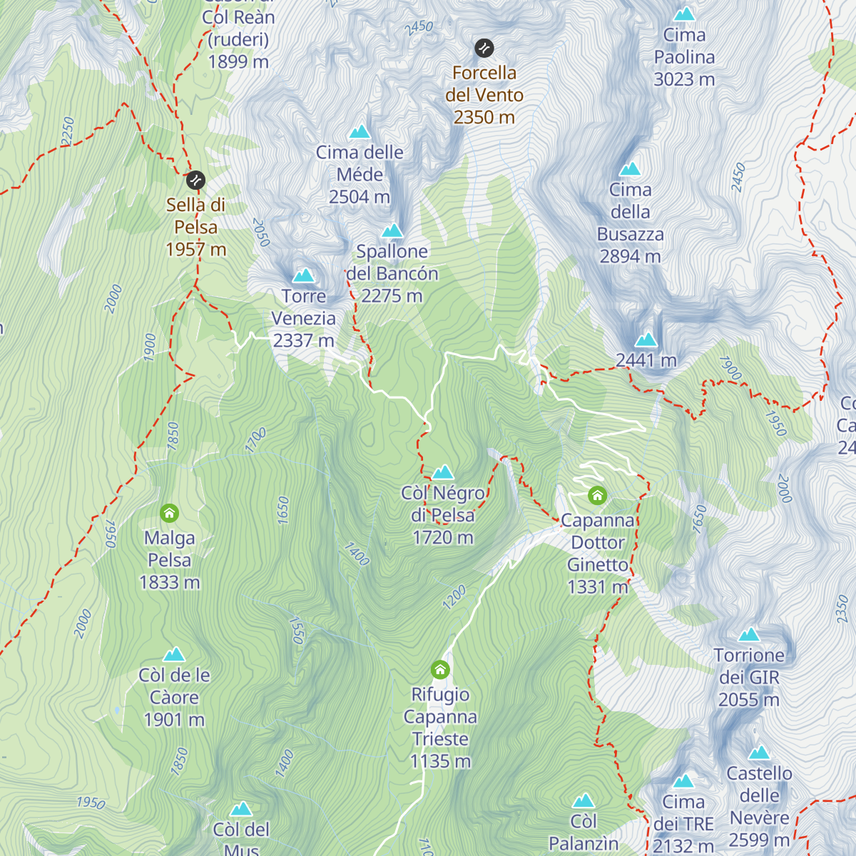 Rifugio Mario Vazzoler map