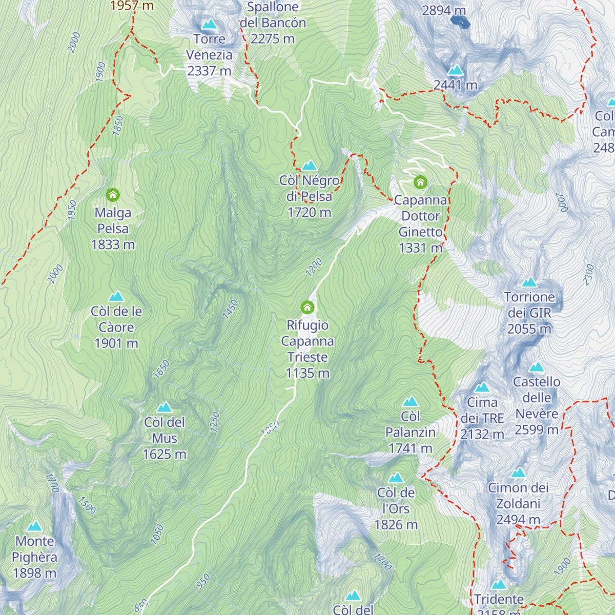 Rifugio Capanna Trieste map