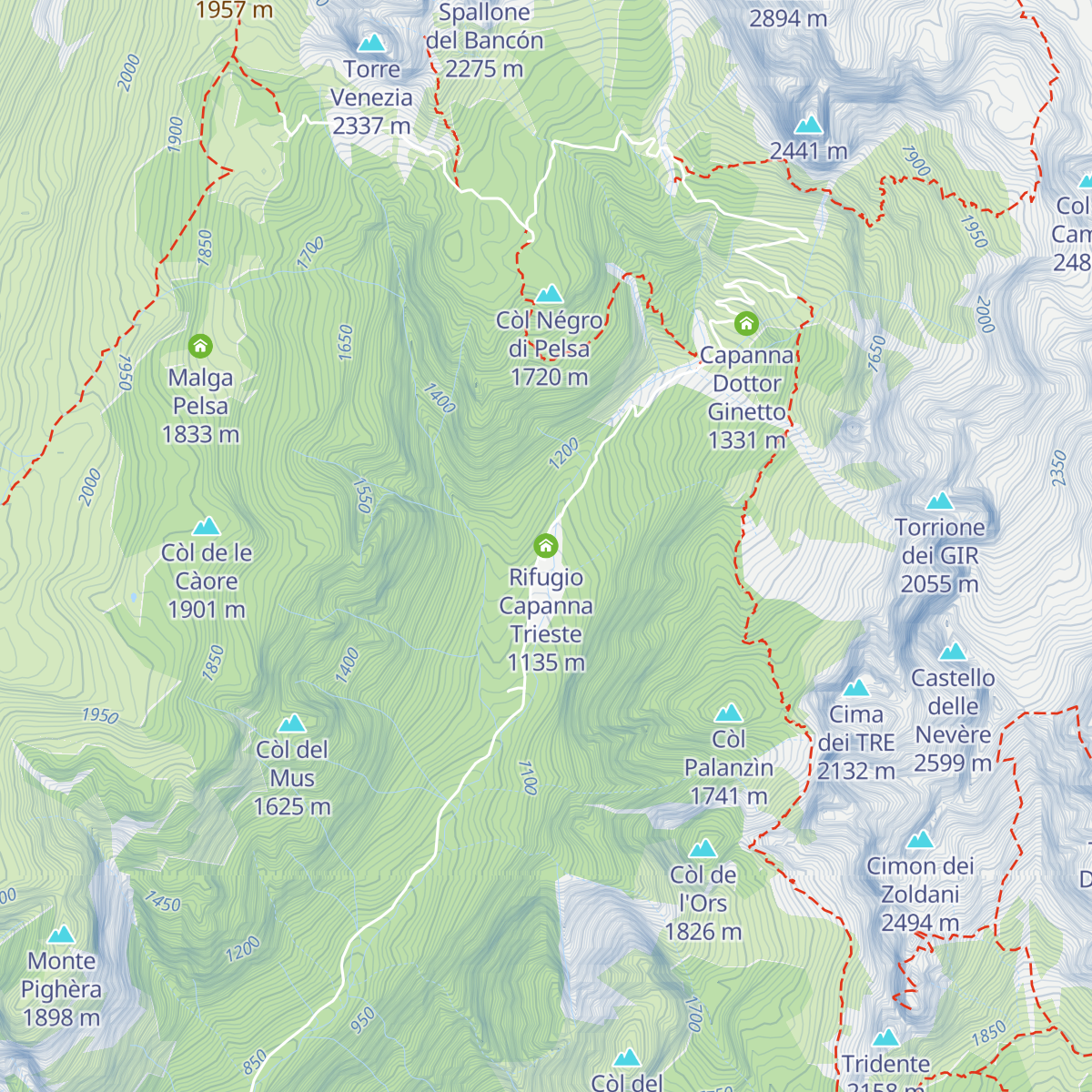 Rifugio Capanna Trieste map