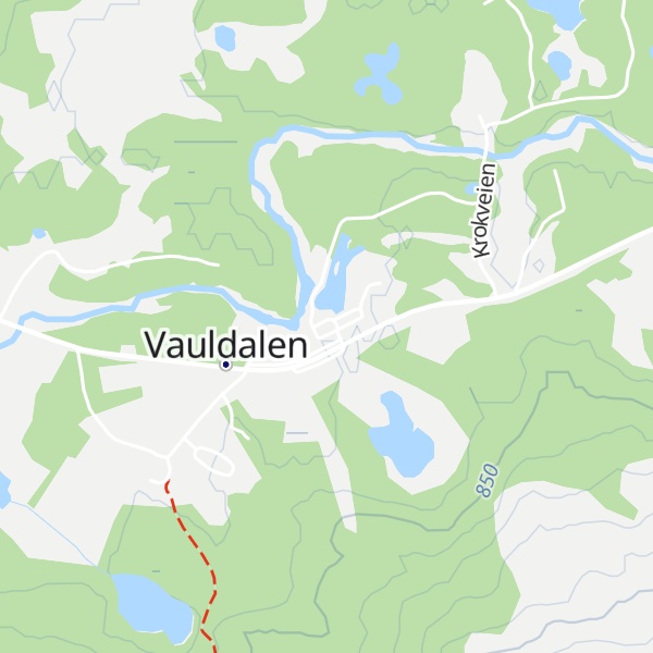 Map of Vauldalen turiststasjon