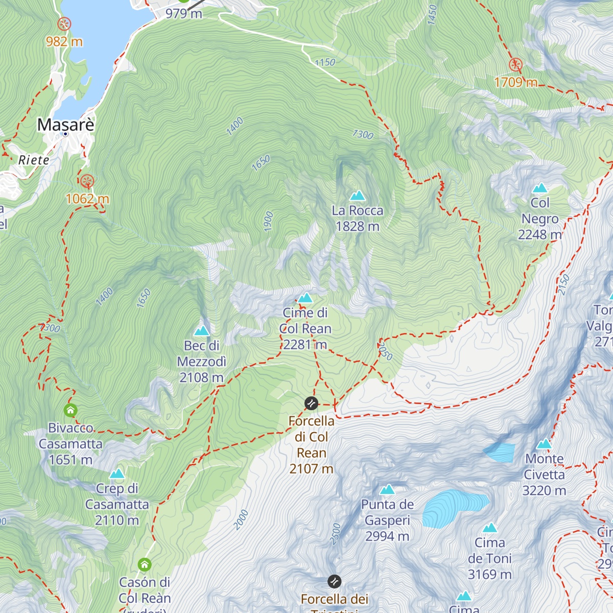 Rifugio Attilio Tissi map