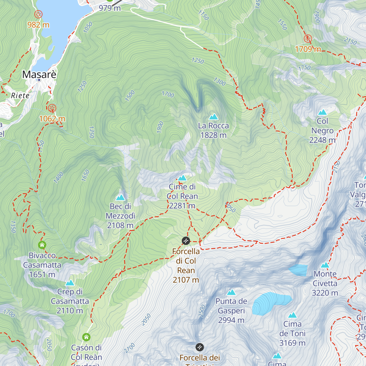 Rifugio Attilio Tissi map