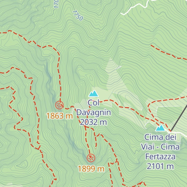 Map of Col Davagnin