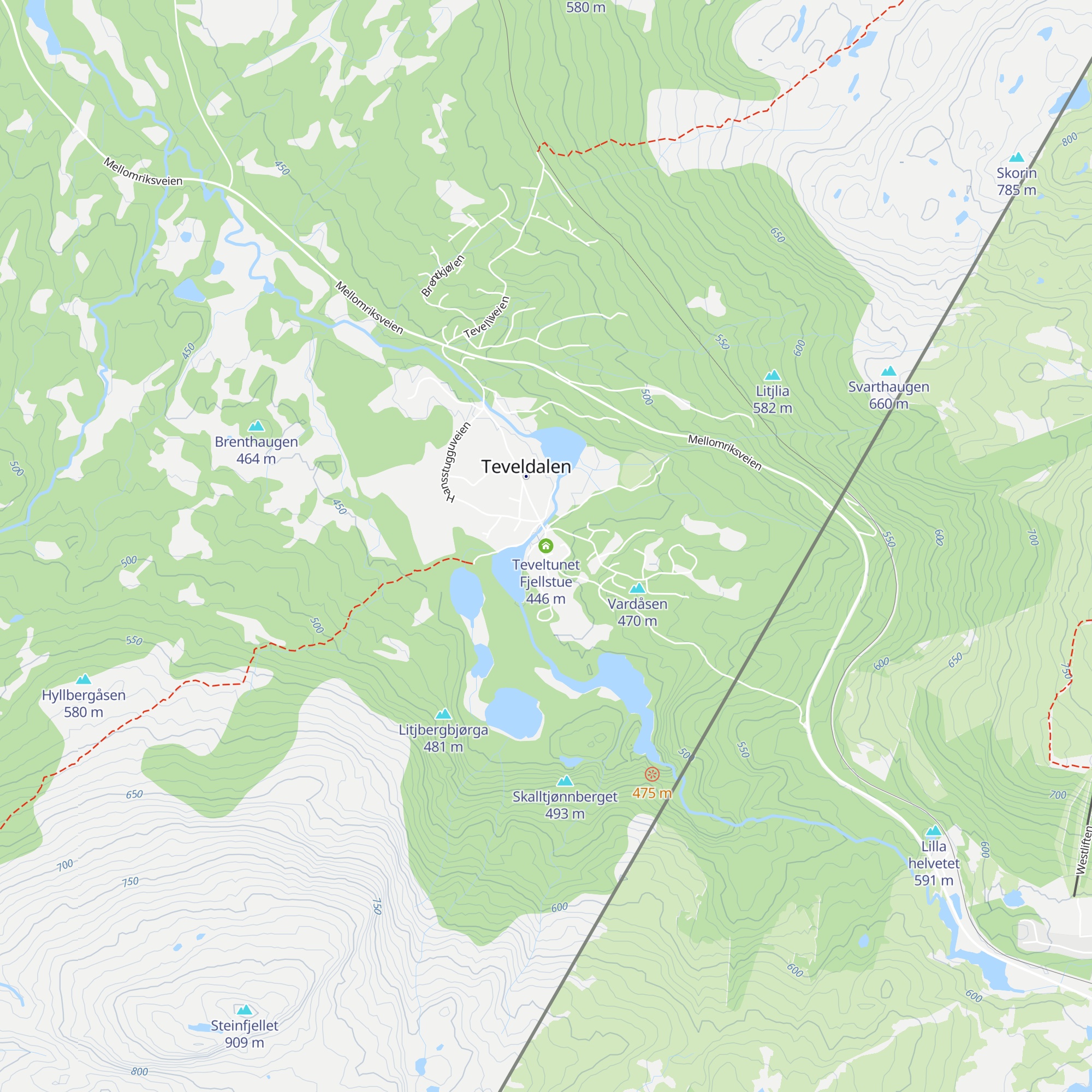Teveltunet Fjellstue map