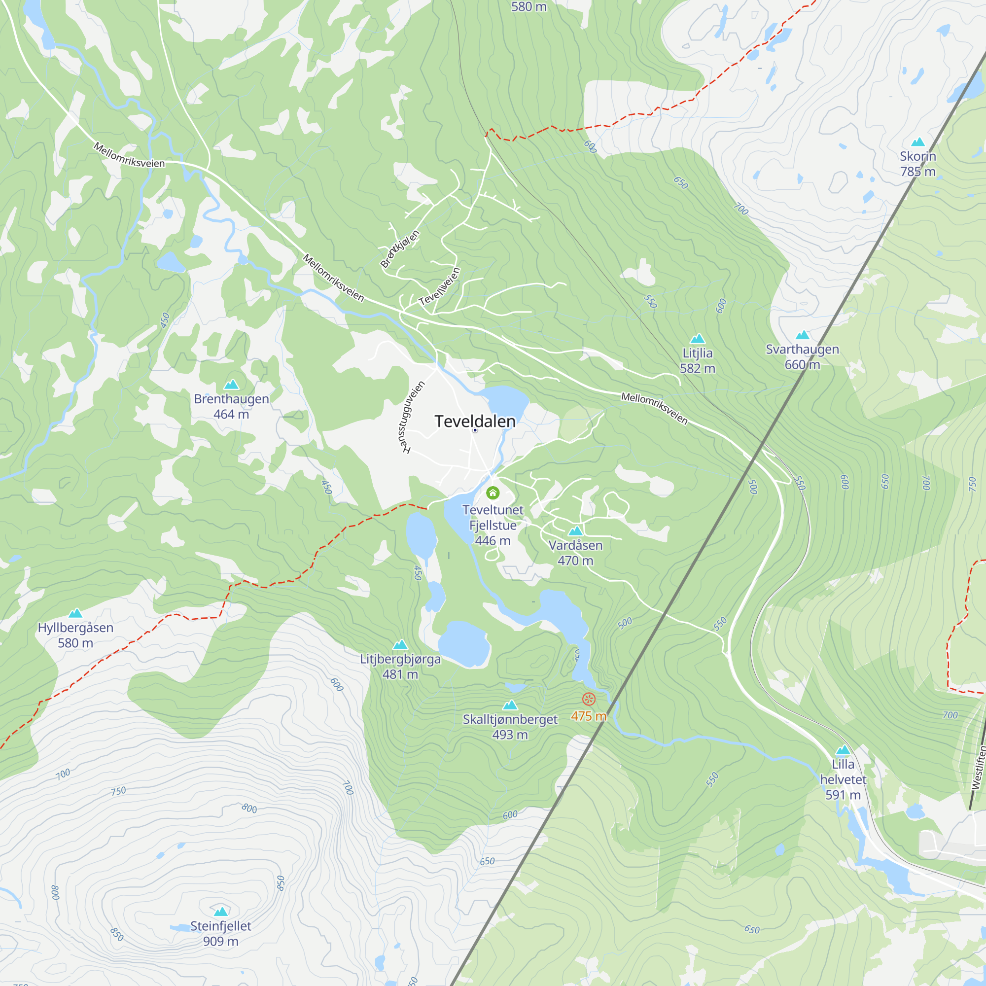 Teveltunet Fjellstue map