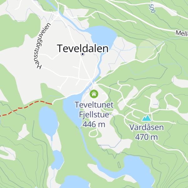 Map of Teveltunet Fjellstue