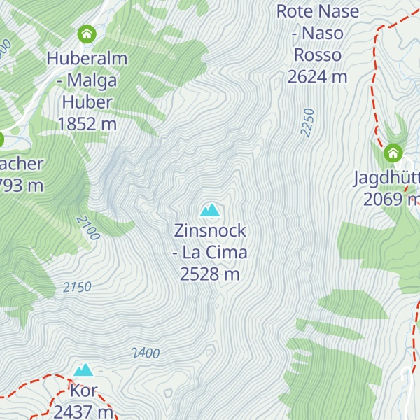 Map of Zinsnock - La Cima
