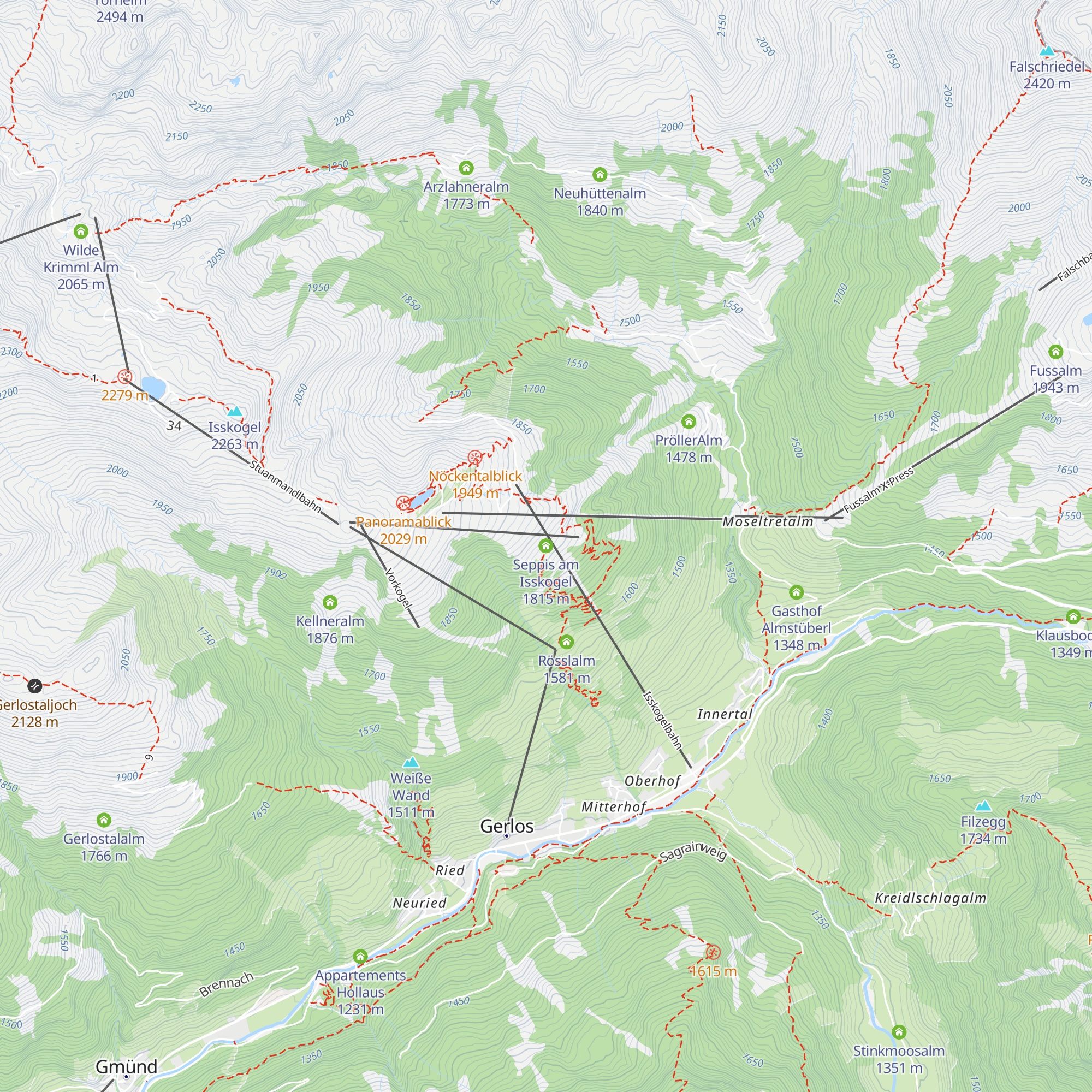 Seppis am Isskogel map