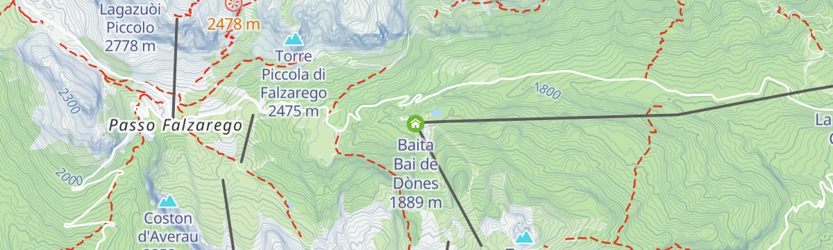 Map of the start of Super 8 Ski Route