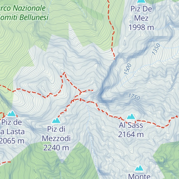 Map of Piz di Mezzodì - Cima Nord