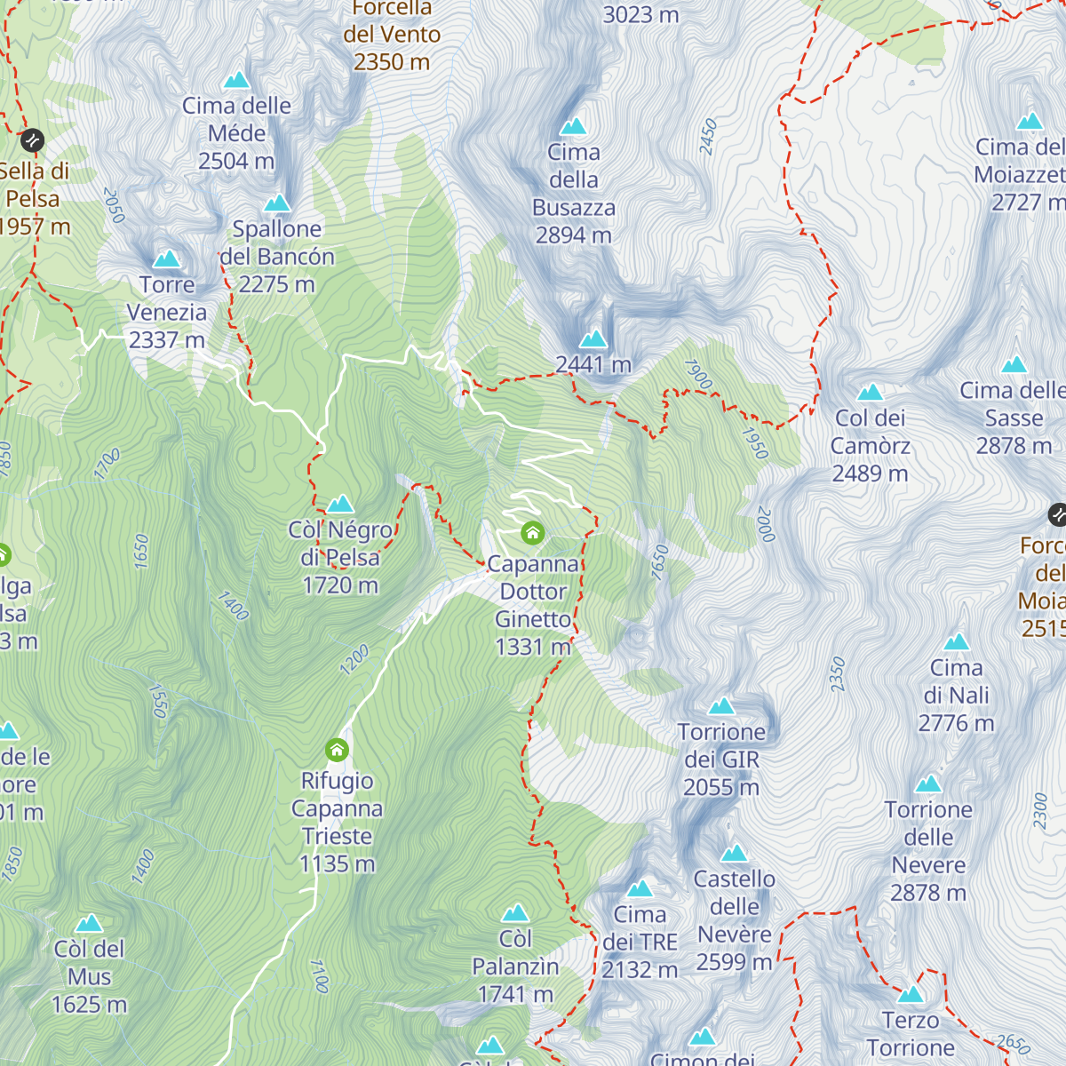 Capanna Dottor Ginetto map