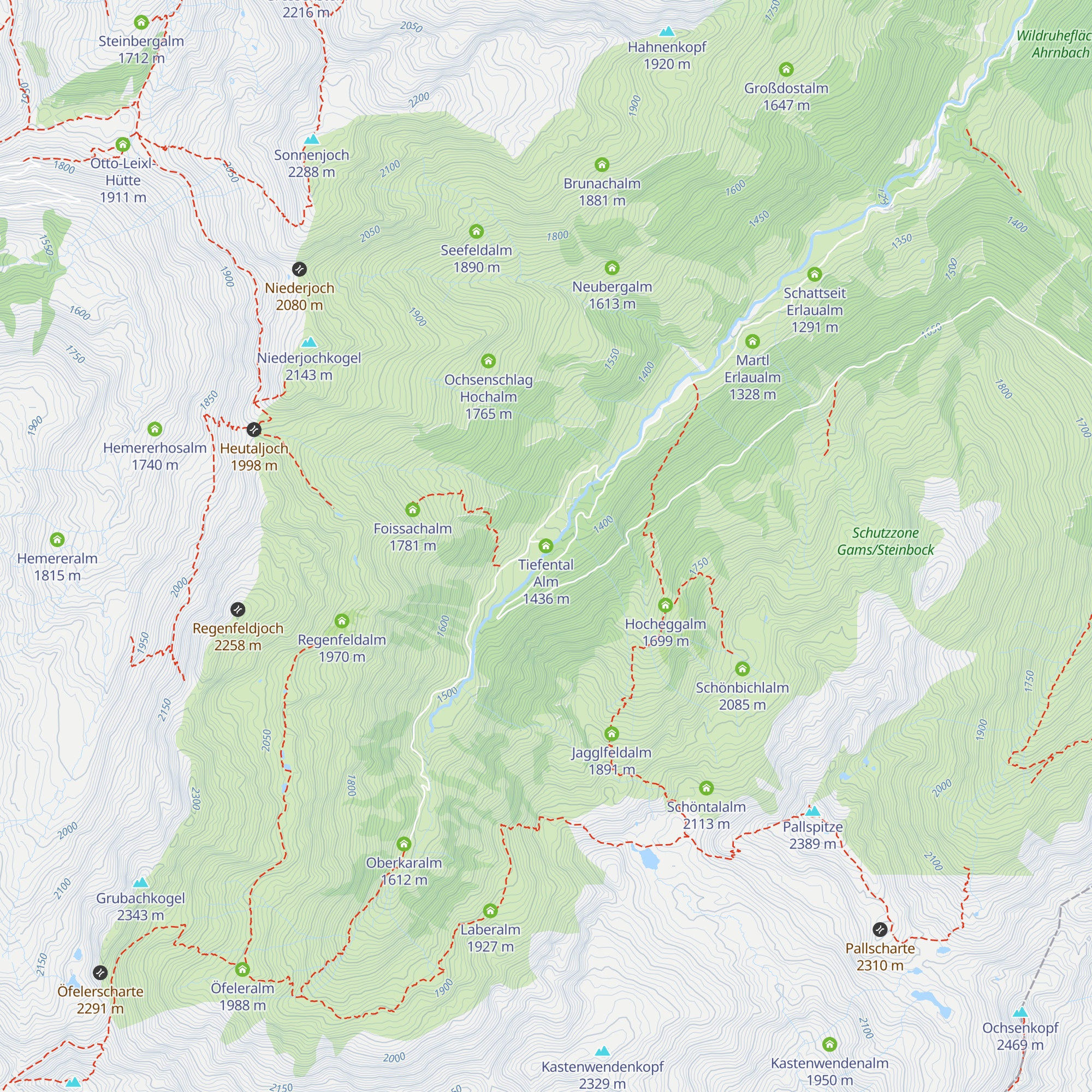 Tiefental Alm map