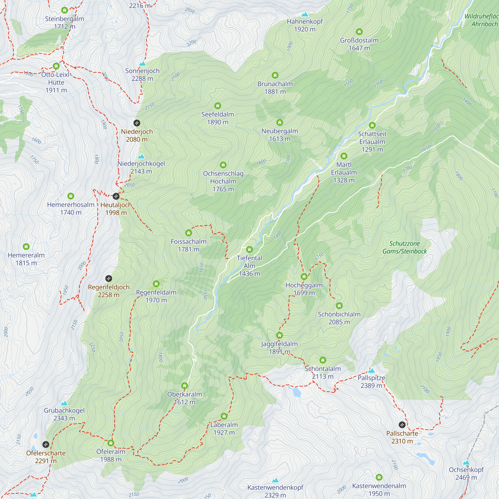 Tiefental Alm map