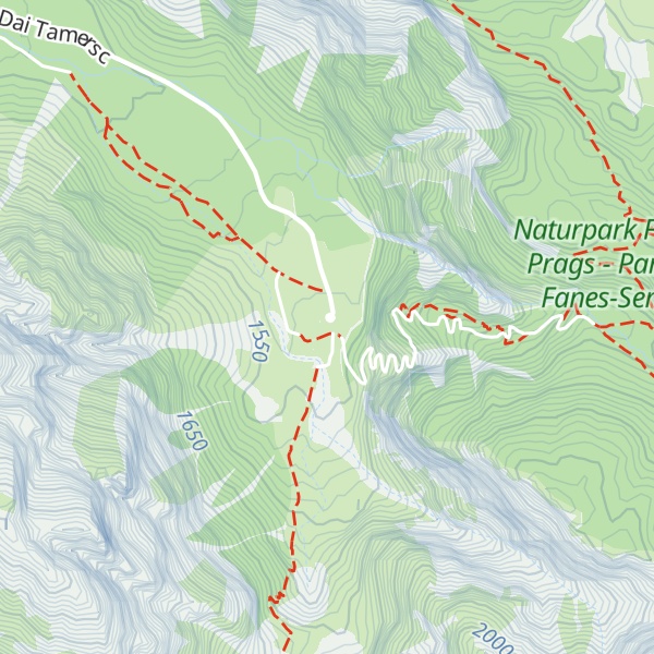 Map of Üćia Pederù - Berggasthaus Pederü - Rifugio Pederü