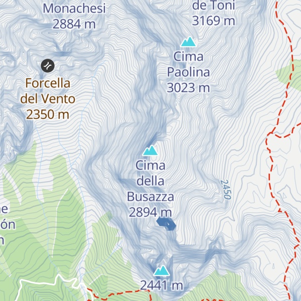 Map of Cima della Busazza