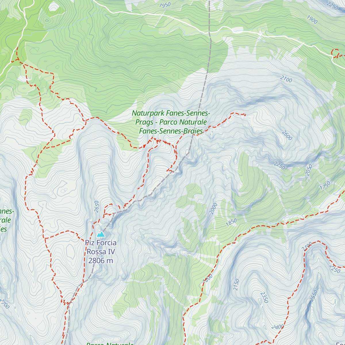 Bivacco Baccon-Barborka map
