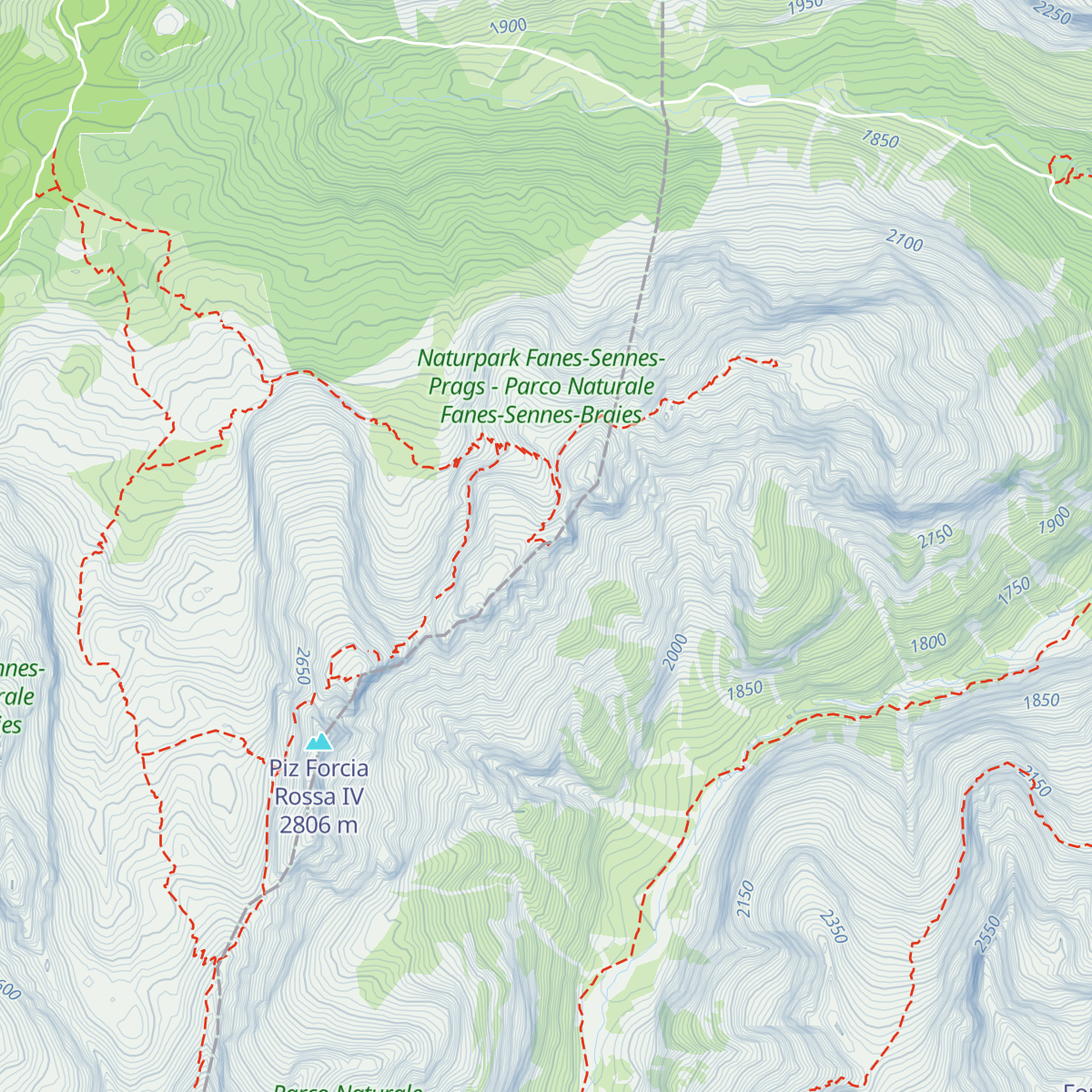 Bivacco Baccon-Barborka map