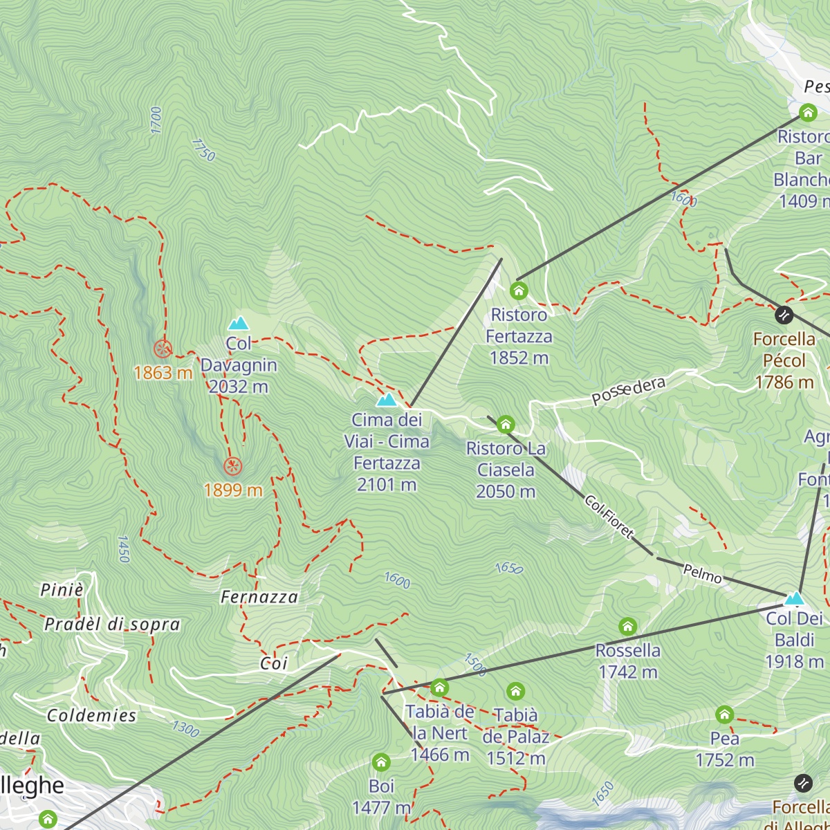 Ristoro Belvedere - Cima Fertazza map