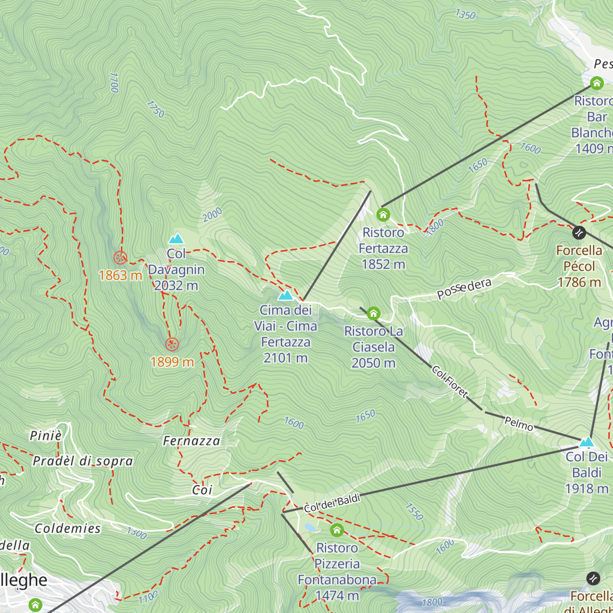 Ristoro Belvedere - Cima Fertazza map