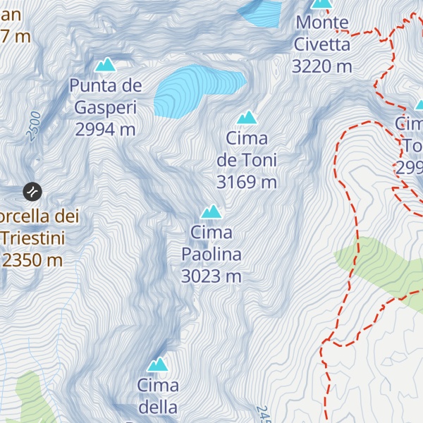 Map of Cima Paolina