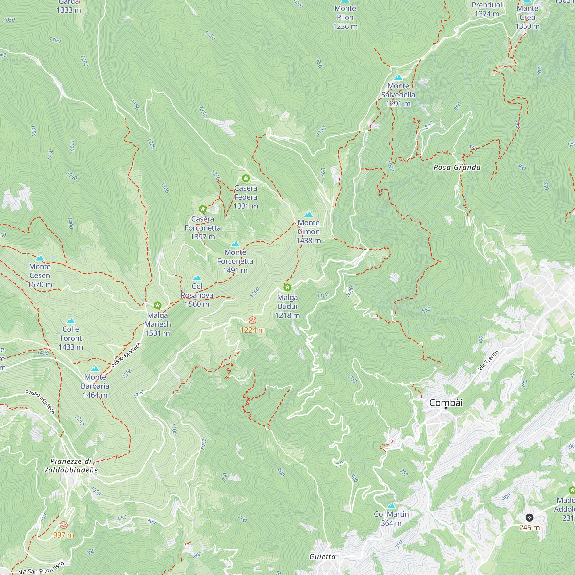 Malga Budui map