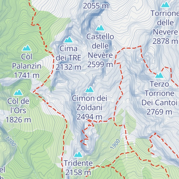 Map of Cimon dei Zoldani