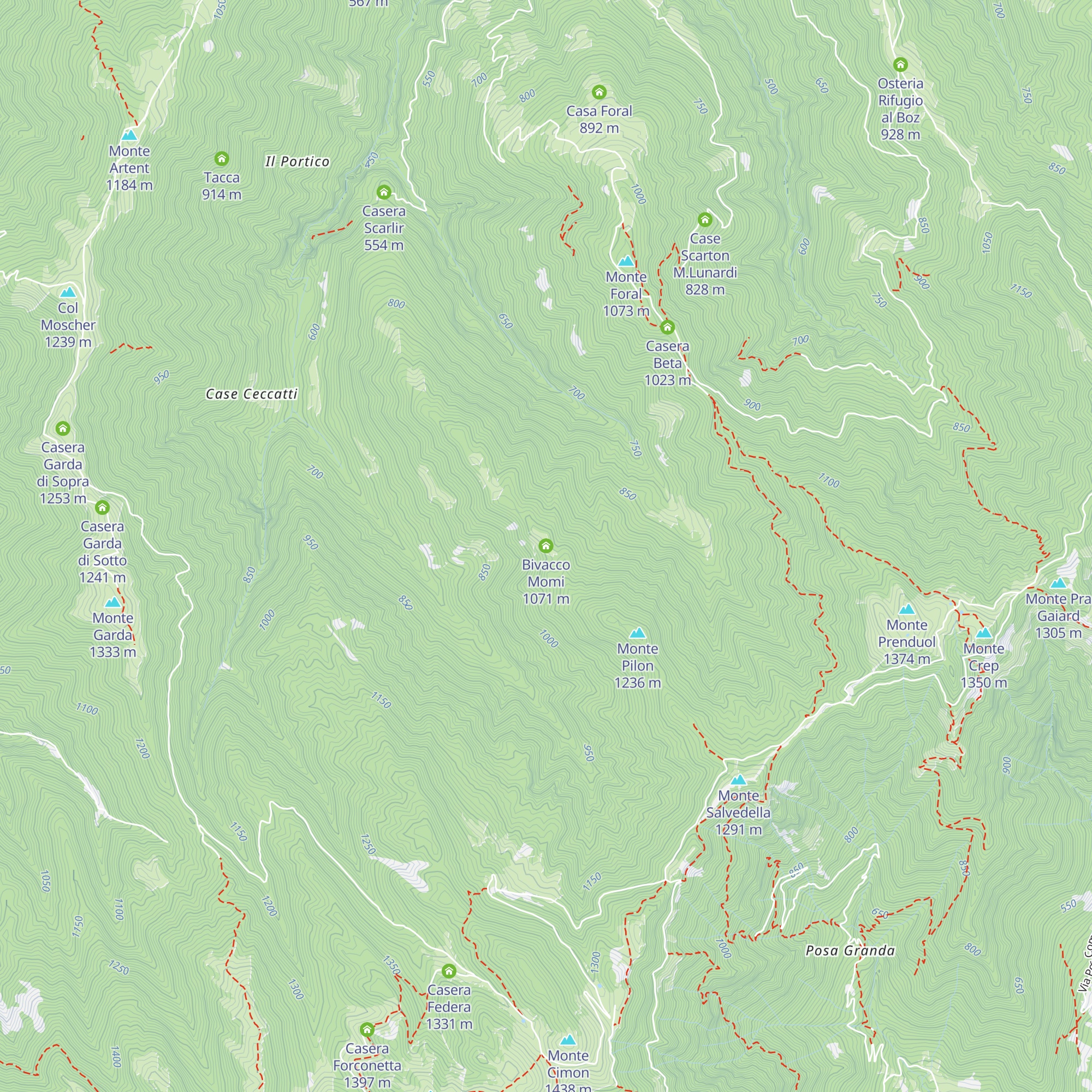 Bivacco Momi map