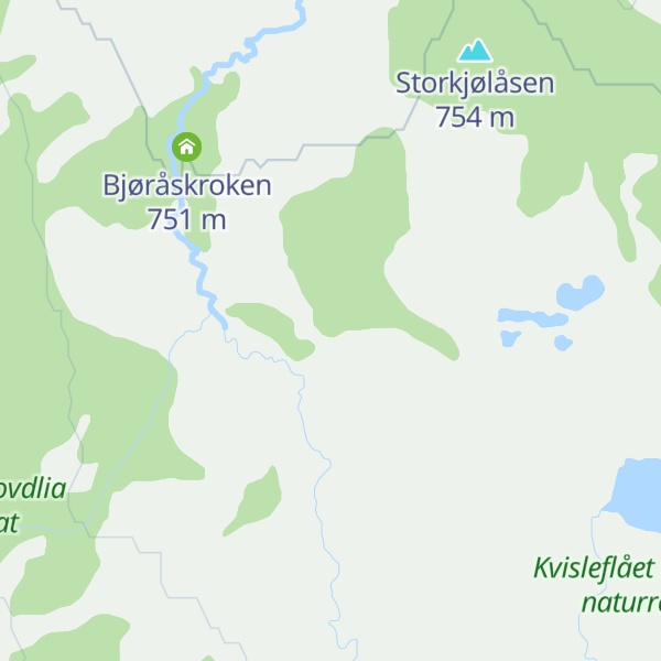 Map of Veslkjølbua