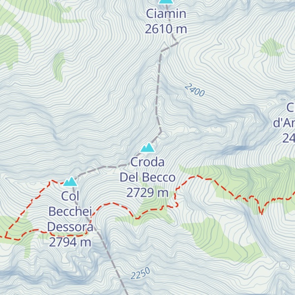 Map of Croda Del Becco