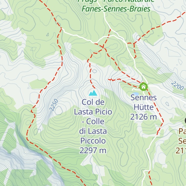 Map of Col de Lasta Picio - Colle di Lasta Piccolo