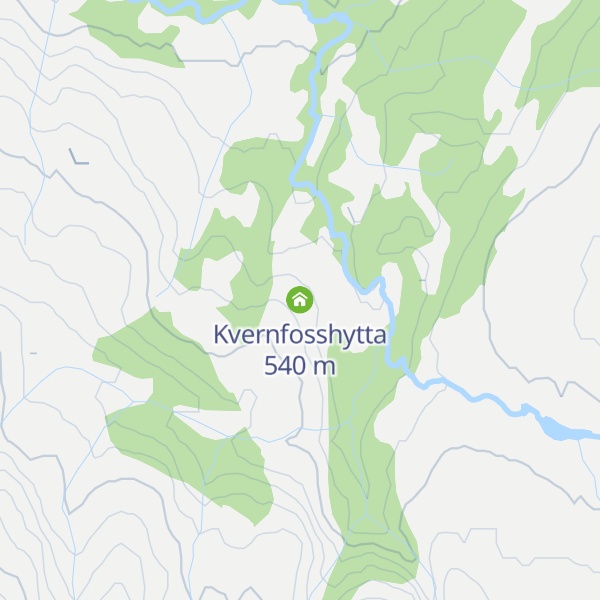 Map of Kvernfosshytta