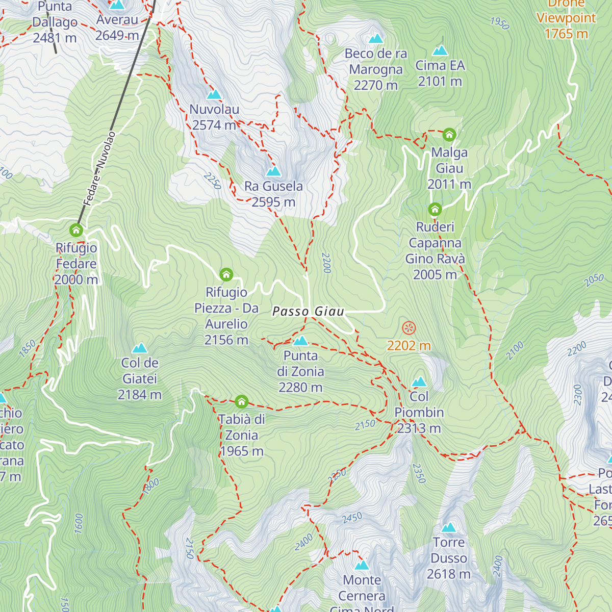 Berghotel Passo Giau map