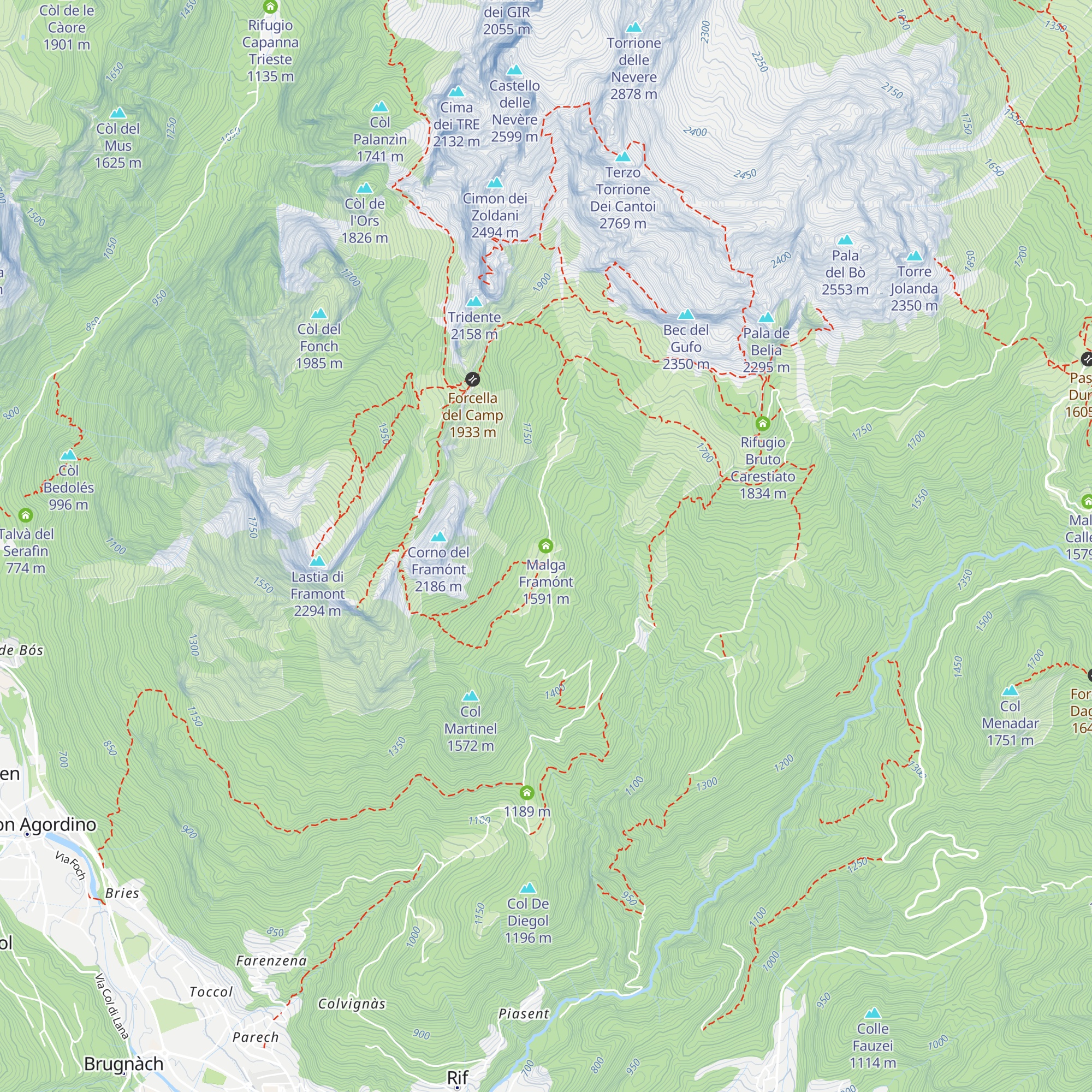 Malga Framónt map